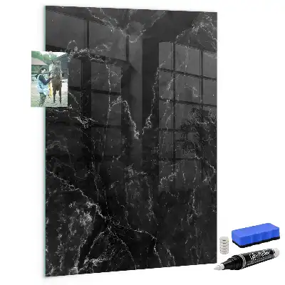Magnettafel zum Schreiben in dunkler Marmoroptik