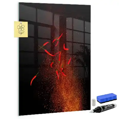 Magnettafel zum Schreiben mit Motiv scharfe Chilis