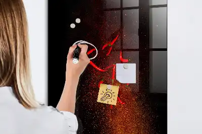Magnettafel zum Schreiben mit Motiv scharfe Chilis