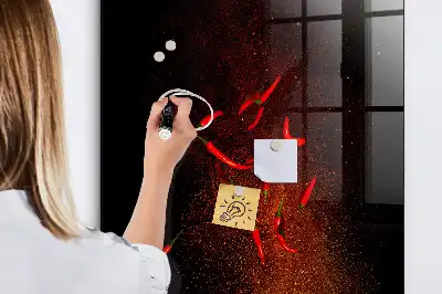 Magnettafel zum Schreiben mit Motiv scharfe Chilis