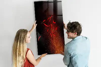 Magnettafel zum Schreiben mit Motiv scharfe Chilis