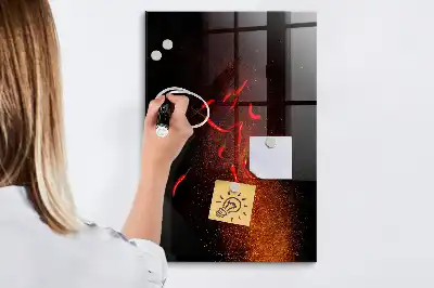 Magnettafel zum Schreiben mit Motiv scharfe Chilis