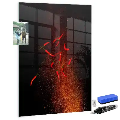 Magnettafel zum Schreiben mit Motiv scharfe Chilis