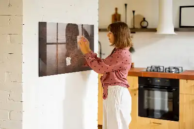 Beschreibbare Magnettafel für die Küche im Design Altes Holz