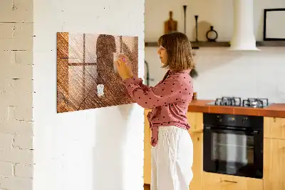 Magnettafel beschreibbar aus dekorativem Holz