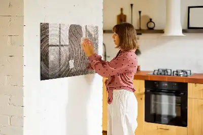 Beschreibbare Magnettafel für die Küche in Baumstamm-Optik