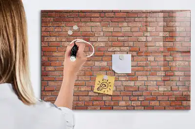 Magnettafel beschreibbar in Ziegelwandoptik