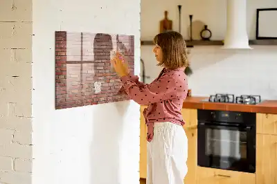Magnettafel beschreibbar in Ziegelwandoptik
