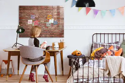 Magnettafel beschreibbar in Ziegelwandoptik