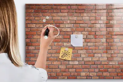 Magnettafel beschreibbar in Ziegelwandoptik