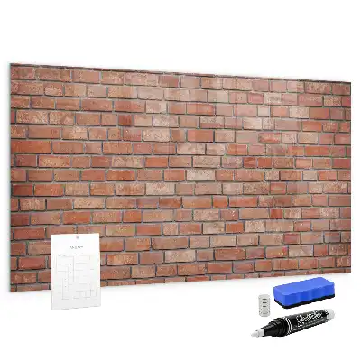 Magnettafel beschreibbar in Ziegelwandoptik
