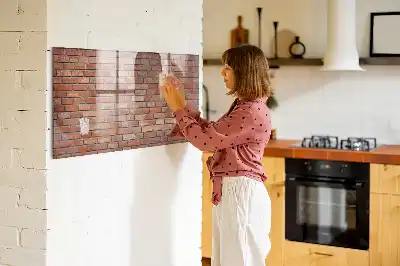 Magnettafel beschreibbar in Ziegelwandoptik