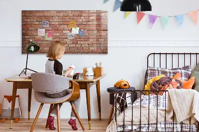 Magnettafel beschreibbar in Ziegelwandoptik