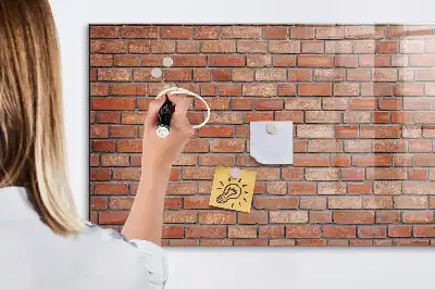 Magnettafel beschreibbar in Ziegelwandoptik