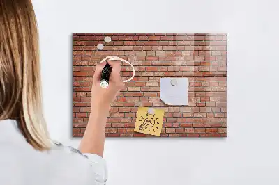 Magnettafel beschreibbar in Ziegelwandoptik