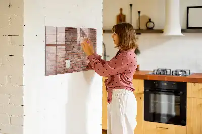 Magnettafel beschreibbar in Ziegelwandoptik