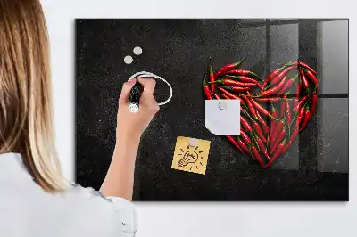 Magnettafel beschreibbar in Herzform aus Paprika