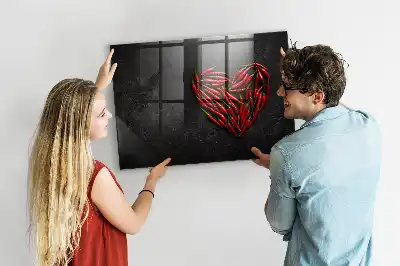 Magnettafel beschreibbar in Herzform aus Paprika