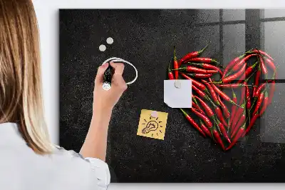 Magnettafel beschreibbar in Herzform aus Paprika