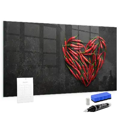 Magnettafel beschreibbar in Herzform aus Paprika
