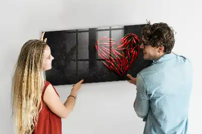 Magnettafel beschreibbar in Herzform aus Paprika