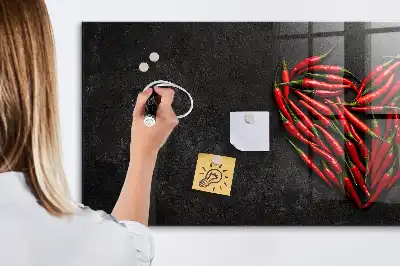 Magnettafel beschreibbar in Herzform aus Paprika
