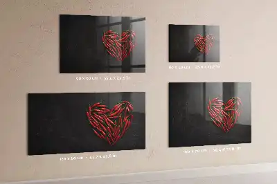 Magnettafel beschreibbar in Herzform aus Paprika