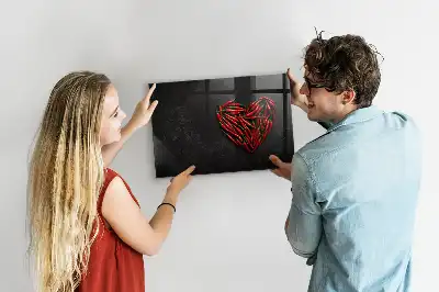Magnettafel beschreibbar in Herzform aus Paprika