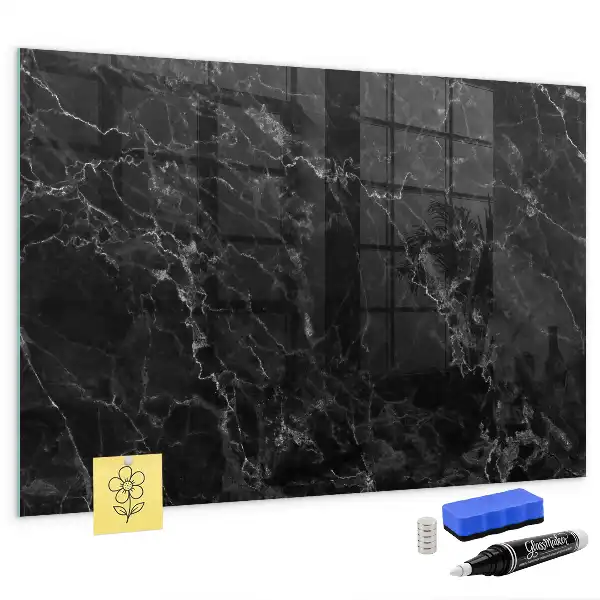 Magnettafel beschreibbar in dunkler Marmoroptik