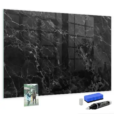 Magnettafel beschreibbar in dunkler Marmoroptik