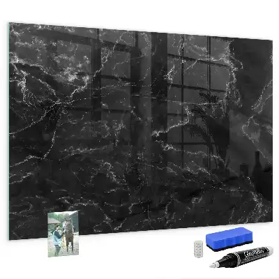 Beschreibbare Magnettafel für die Küche in schwarzer Marmoroptik