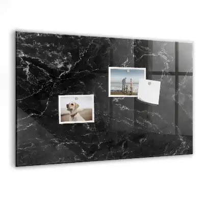 Beschreibbare Magnettafel für die Küche in schwarzer Marmoroptik