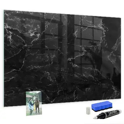 Beschreibbare Magnettafel für die Küche in schwarzer Marmoroptik