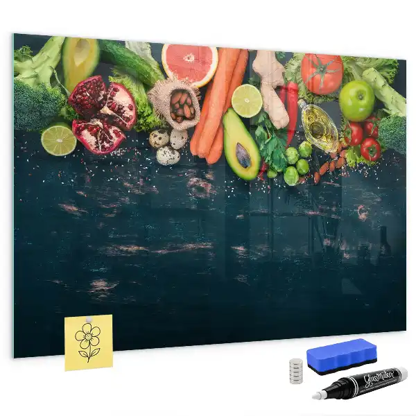 Magnettafel beschreibbar mit Motiv Gemüse auf dem Tisch