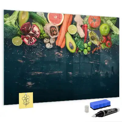 Magnettafel beschreibbar mit Motiv Gemüse auf dem Tisch