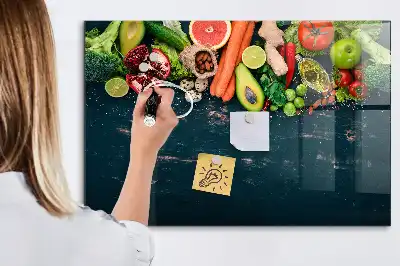 Magnettafel beschreibbar mit Motiv Gemüse auf dem Tisch
