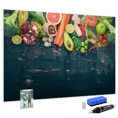 Magnettafel beschreibbar mit Motiv Gemüse auf dem Tisch
