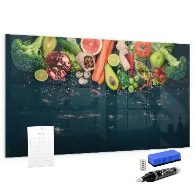 Magnettafel beschreibbar mit Motiv Gemüse auf dem Tisch