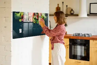 Magnettafel beschreibbar mit Motiv Gemüse auf dem Tisch