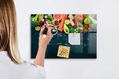 Magnettafel beschreibbar mit Motiv Gemüse auf dem Tisch