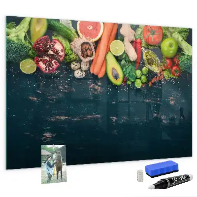 Magnettafel beschreibbar mit Motiv Gemüse auf dem Tisch