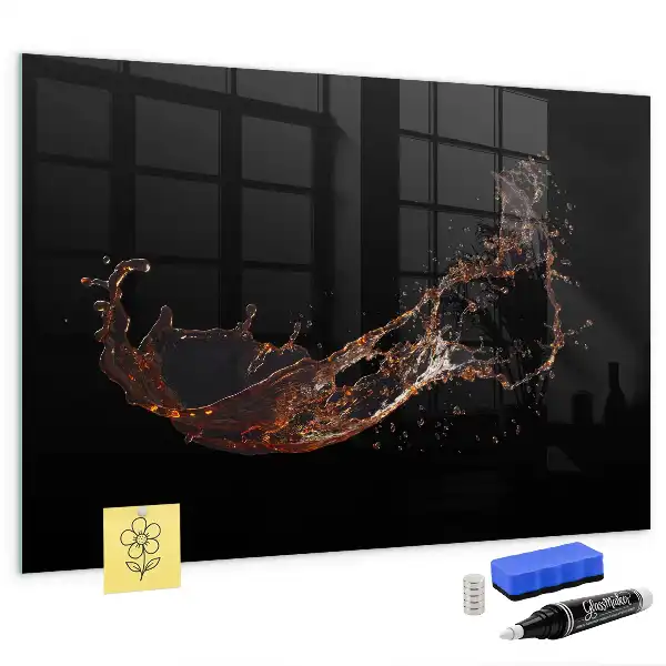 Beschreibbare Magnettafel für die Küche mit Motiv verschüttetes Getränk