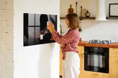 Beschreibbare Magnettafel für die Küche mit Motiv verschüttetes Getränk