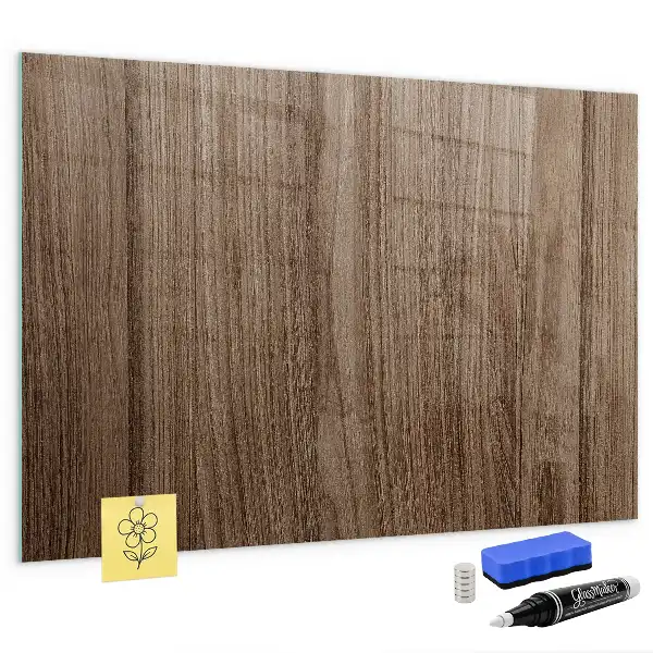 Beschreibbare Magnettafel für die Küche in dunkler Holzoptik