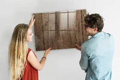 Beschreibbare Magnettafel für die Küche in dunkler Holzoptik