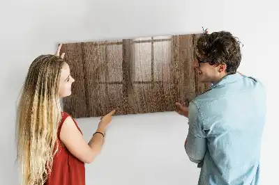 Beschreibbare Magnettafel für die Küche in dunkler Holzoptik