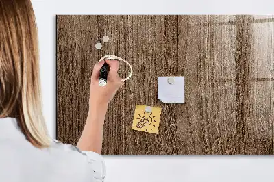 Beschreibbare Magnettafel für die Küche in dunkler Holzoptik