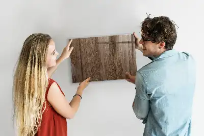 Beschreibbare Magnettafel für die Küche in dunkler Holzoptik