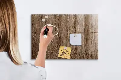Beschreibbare Magnettafel für die Küche in dunkler Holzoptik
