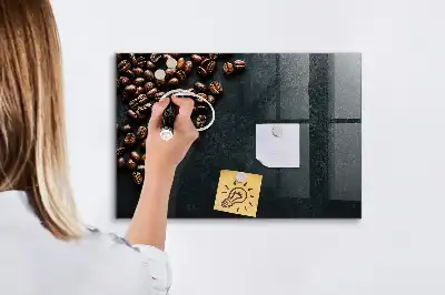 Beschreibbare Magnettafel für die Küche mit Motiv Kaffeebohnen